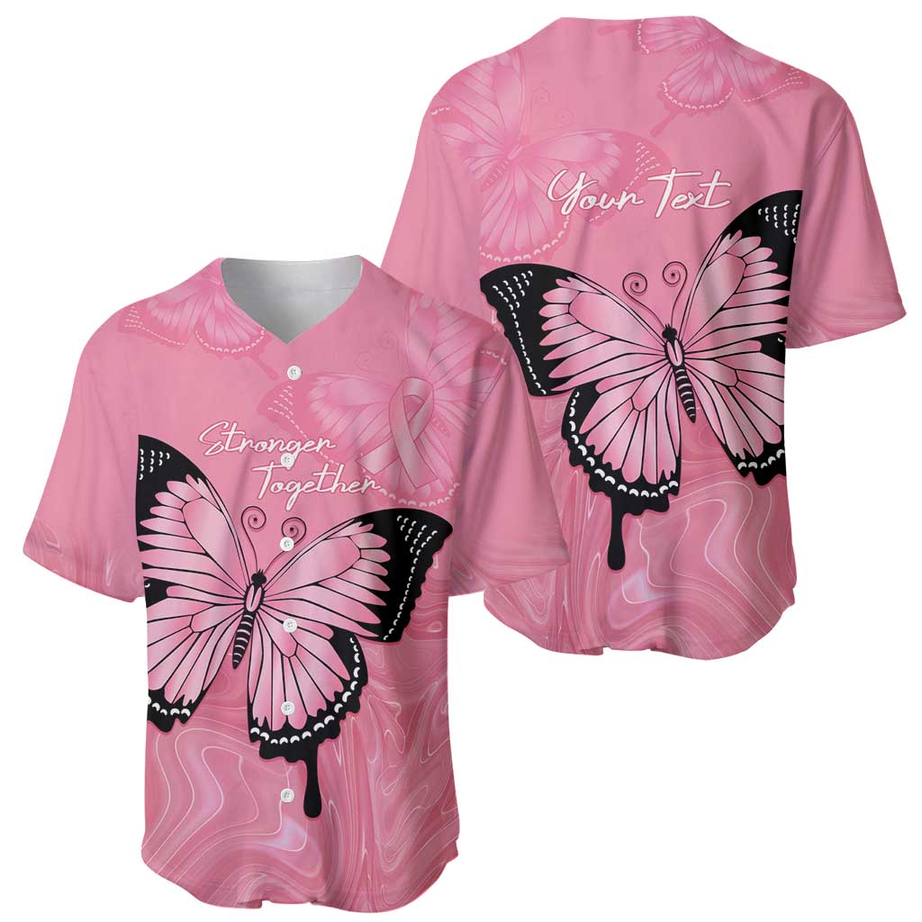 Personalised Australia Breast Cancer Awareness Baseball Jersey Pink Ribbon Butterfly Opal Pattern - Aussie Hoodie