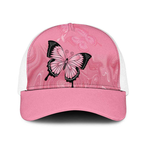 Australia Breast Cancer Awareness Baseball Net Cap Pink Ribbon Butterfly Opal Pattern - Aussie Hoodie