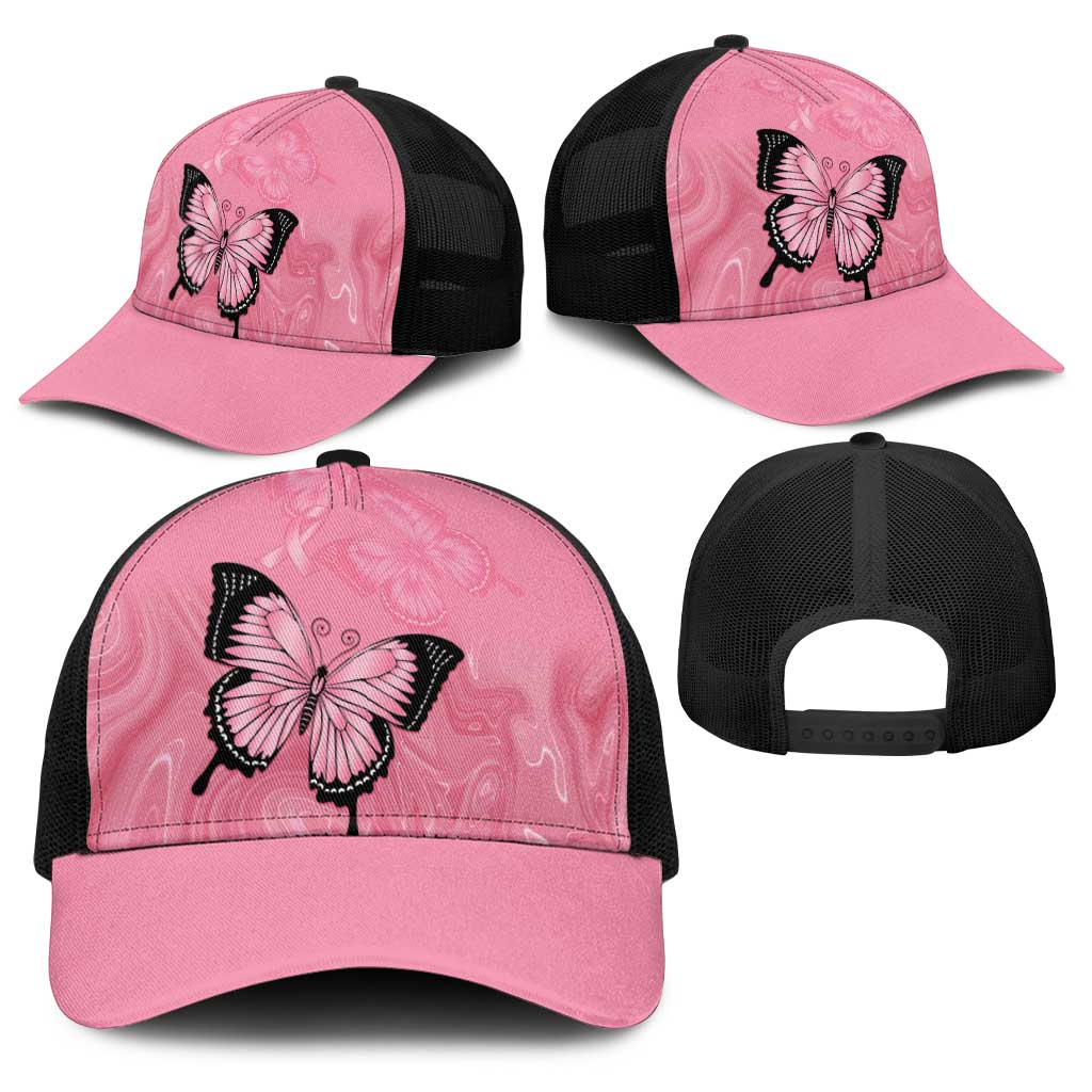 Australia Breast Cancer Awareness Baseball Net Cap Pink Ribbon Butterfly Opal Pattern - Aussie Hoodie
