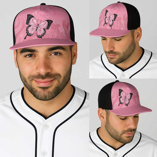 Australia Breast Cancer Awareness Baseball Net Cap Pink Ribbon Butterfly Opal Pattern - Aussie Hoodie
