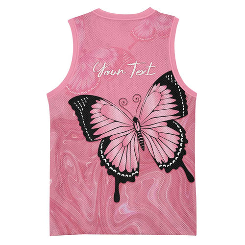 Personalised Australia Breast Cancer Awareness Basketball Jersey Pink Ribbon Butterfly Opal Pattern - Aussie Hoodie