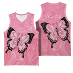 Personalised Australia Breast Cancer Awareness Basketball Jersey Pink Ribbon Butterfly Opal Pattern - Aussie Hoodie
