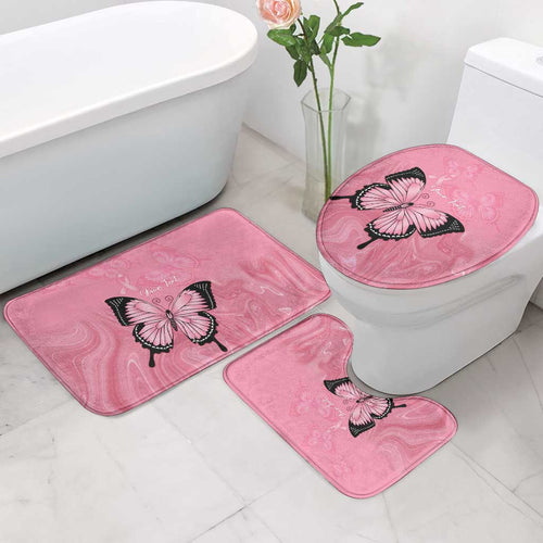 Personalised Australia Breast Cancer Awareness Bathroom Set Pink Ribbon Butterfly Opal Pattern - Aussie Hoodie