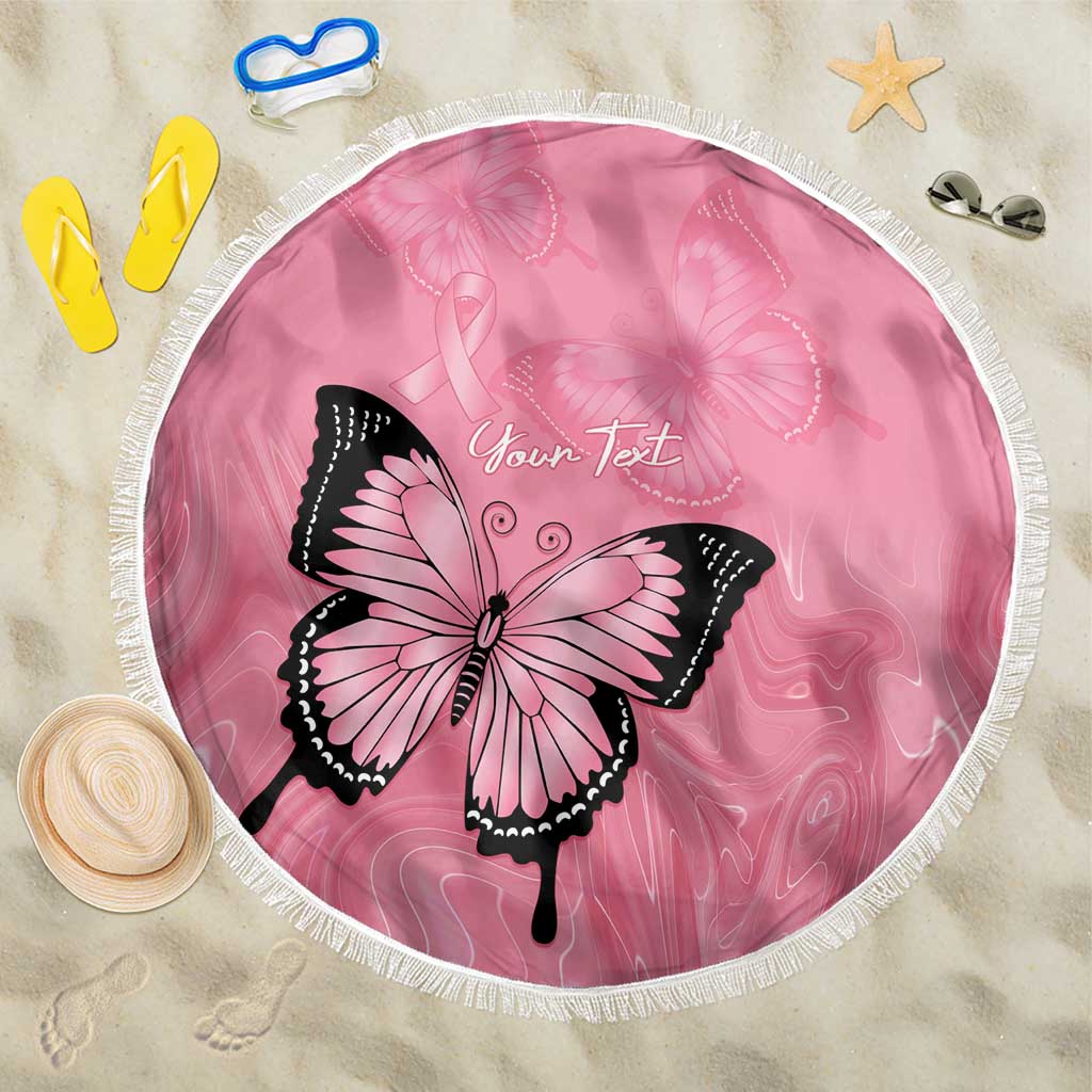 Personalised Australia Breast Cancer Awareness Beach Blanket Pink Ribbon Butterfly Opal Pattern - Aussie Hoodie