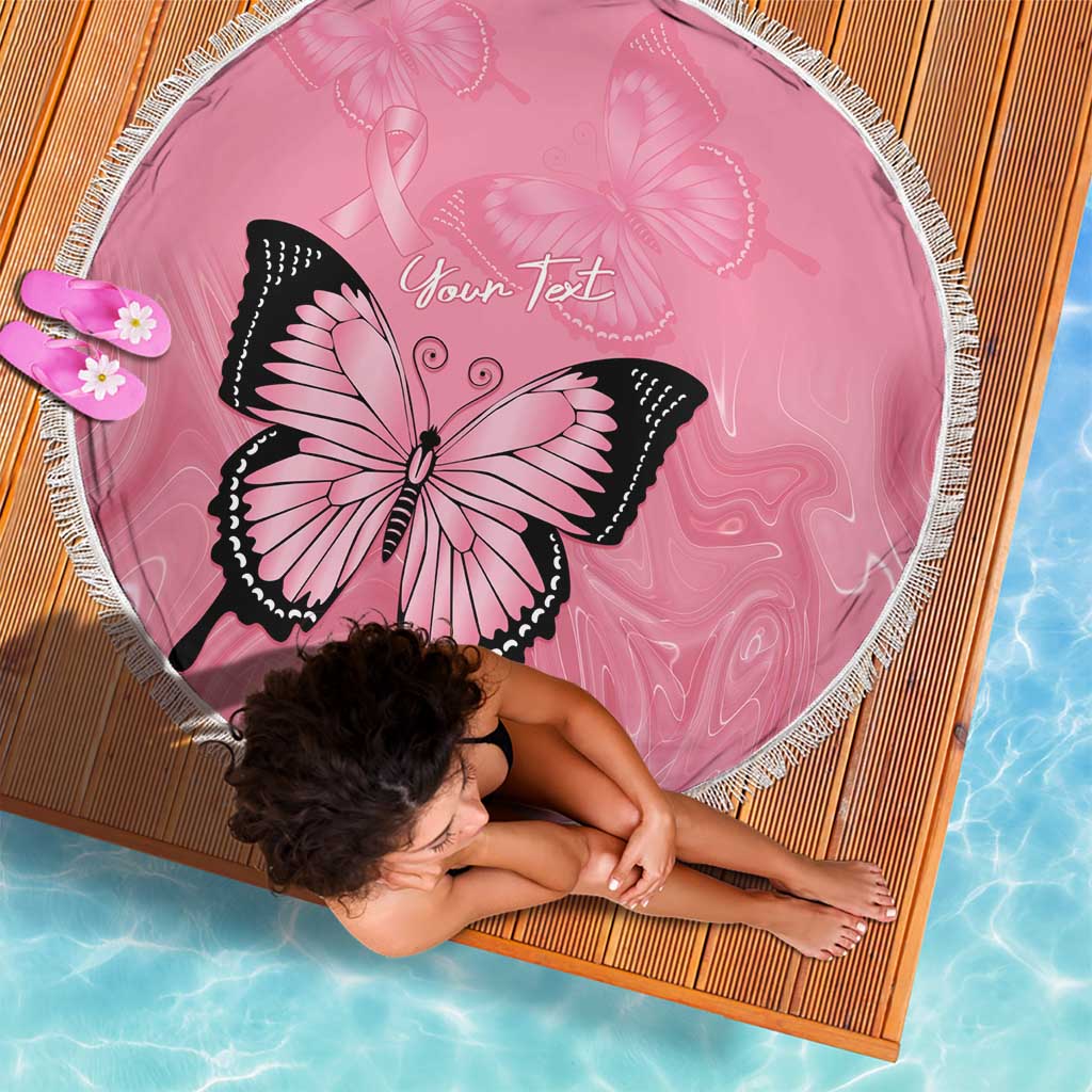 Personalised Australia Breast Cancer Awareness Beach Blanket Pink Ribbon Butterfly Opal Pattern - Aussie Hoodie