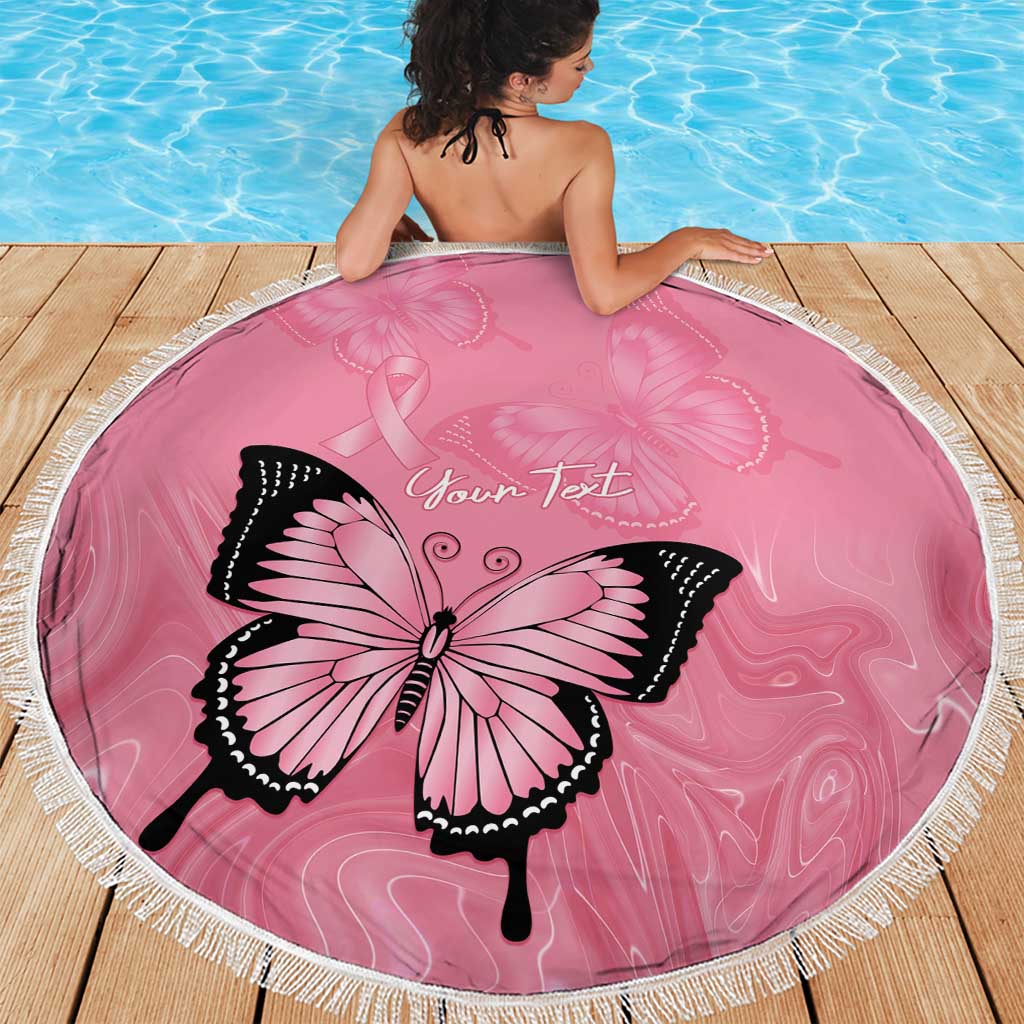 Personalised Australia Breast Cancer Awareness Beach Blanket Pink Ribbon Butterfly Opal Pattern - Aussie Hoodie