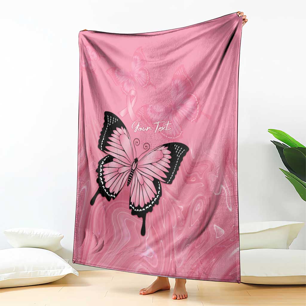 Personalised Australia Breast Cancer Awareness Blanket Pink Ribbon Butterfly Opal Pattern - Aussie Hoodie