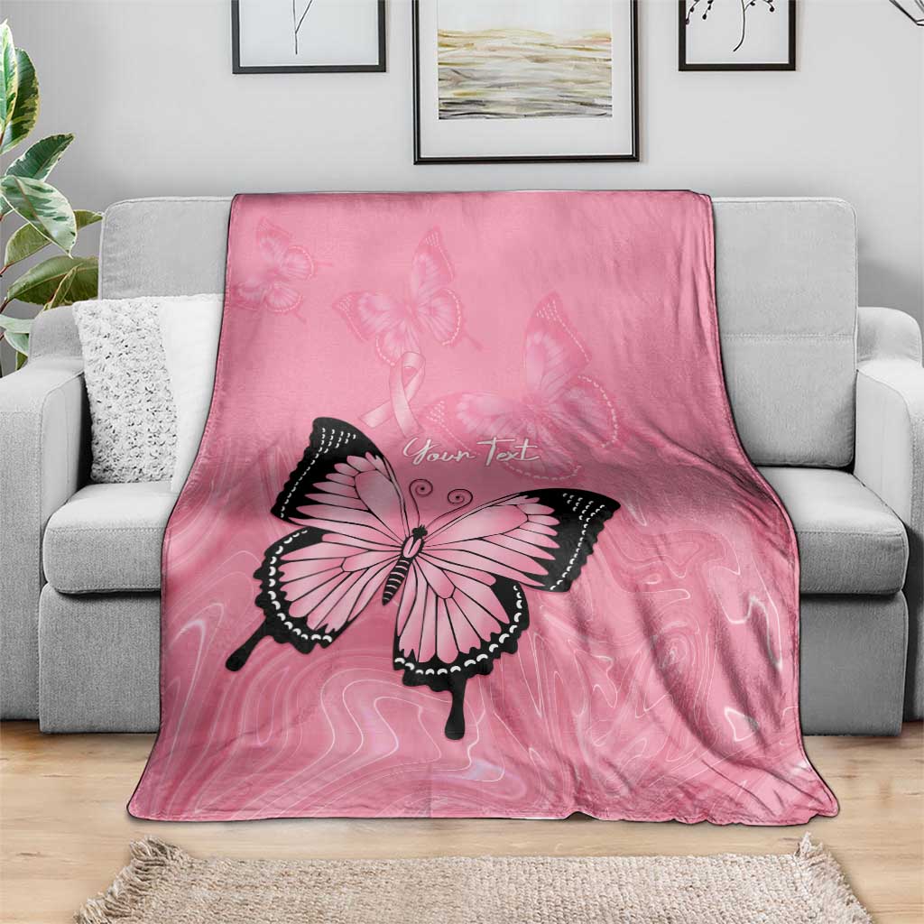 Personalised Australia Breast Cancer Awareness Blanket Pink Ribbon Butterfly Opal Pattern - Aussie Hoodie