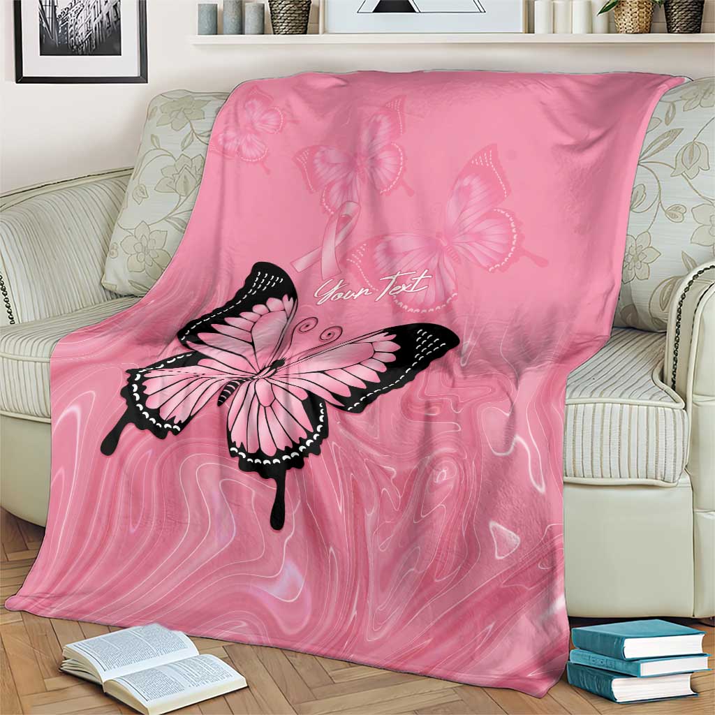 Personalised Australia Breast Cancer Awareness Blanket Pink Ribbon Butterfly Opal Pattern - Aussie Hoodie