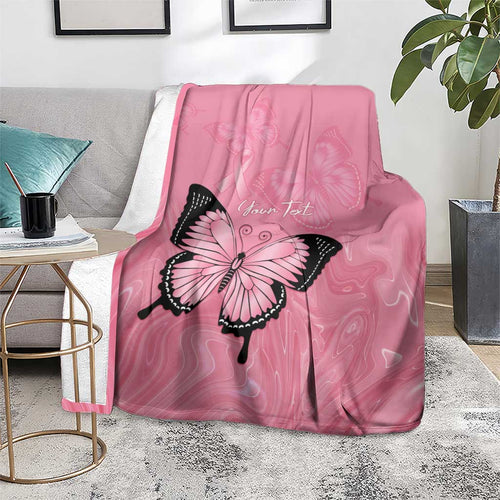 Personalised Australia Breast Cancer Awareness Blanket Pink Ribbon Butterfly Opal Pattern - Aussie Hoodie