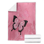 Personalised Australia Breast Cancer Awareness Blanket Pink Ribbon Butterfly Opal Pattern - Aussie Hoodie