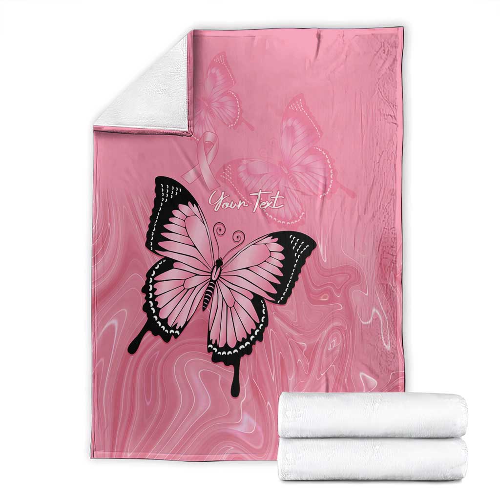 Personalised Australia Breast Cancer Awareness Blanket Pink Ribbon Butterfly Opal Pattern - Aussie Hoodie
