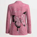 Personalised Australia Breast Cancer Awareness Blazer Pink Ribbon Butterfly Opal Pattern - Aussie Hoodie