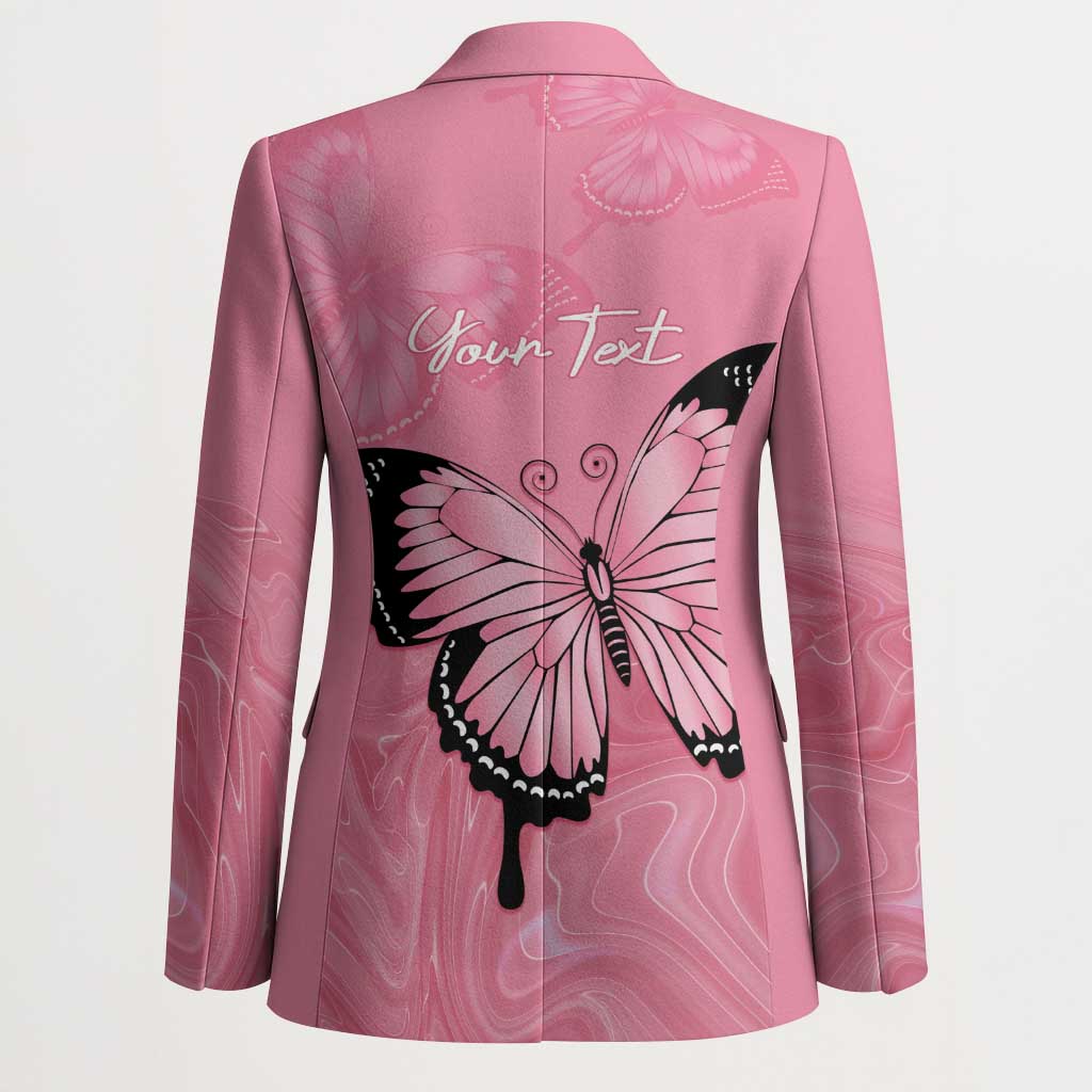 Personalised Australia Breast Cancer Awareness Blazer Pink Ribbon Butterfly Opal Pattern - Aussie Hoodie