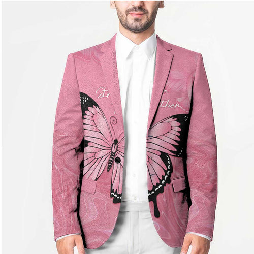 Personalised Australia Breast Cancer Awareness Blazer Pink Ribbon Butterfly Opal Pattern - Aussie Hoodie