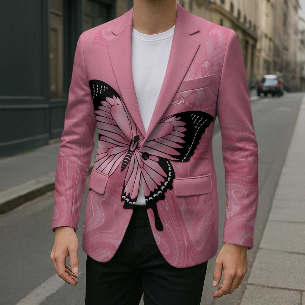 Personalised Australia Breast Cancer Awareness Blazer Pink Ribbon Butterfly Opal Pattern - Aussie Hoodie