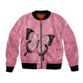 Personalised Australia Breast Cancer Awareness Bomber Jacket Pink Ribbon Butterfly Opal Pattern - Aussie Hoodie