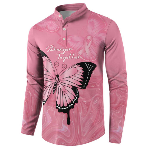 Personalised Australia Breast Cancer Awareness Button Sweatshirt Pink Ribbon Butterfly Opal Pattern - Aussie Hoodie