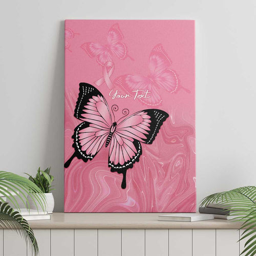 Personalised Australia Breast Cancer Awareness Canvas Wall Art Pink Ribbon Butterfly Opal Pattern - Aussie Hoodie