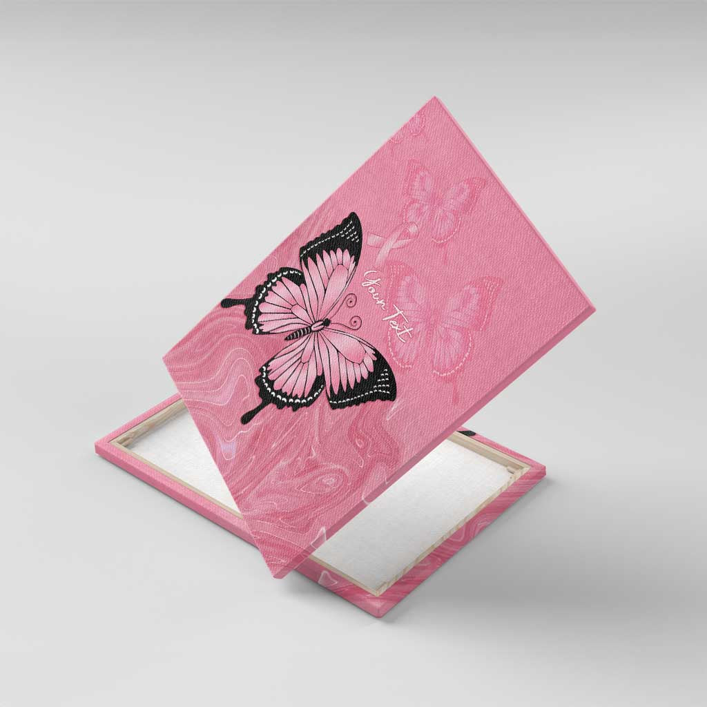 Personalised Australia Breast Cancer Awareness Canvas Wall Art Pink Ribbon Butterfly Opal Pattern - Aussie Hoodie