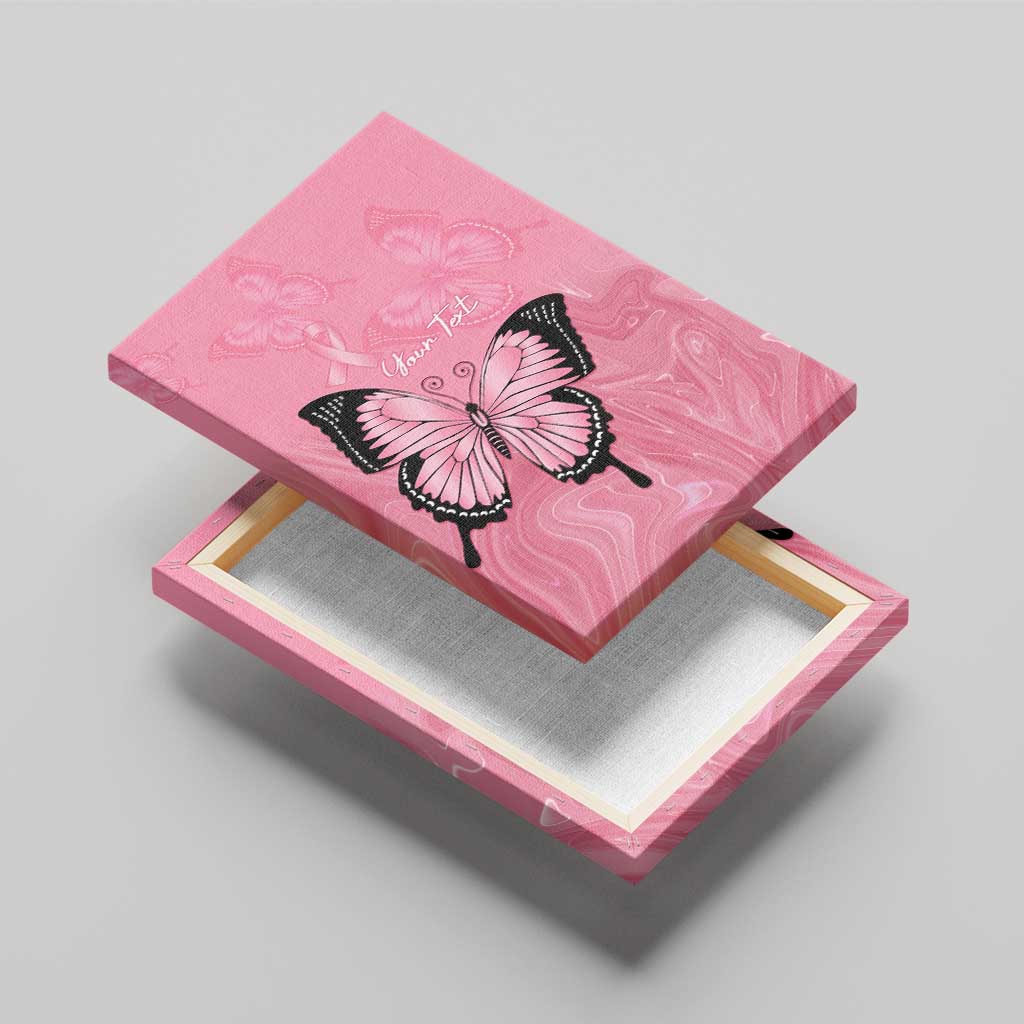 Personalised Australia Breast Cancer Awareness Canvas Wall Art Pink Ribbon Butterfly Opal Pattern - Aussie Hoodie