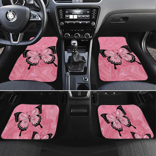 Personalised Australia Breast Cancer Awareness Car Mats Pink Ribbon Butterfly Opal Pattern - Aussie Hoodie