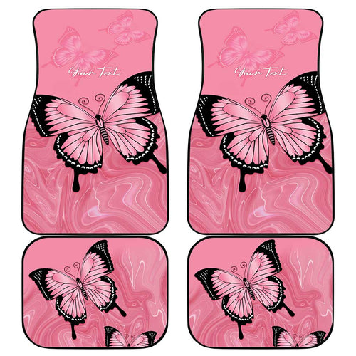 Personalised Australia Breast Cancer Awareness Car Mats Pink Ribbon Butterfly Opal Pattern - Aussie Hoodie