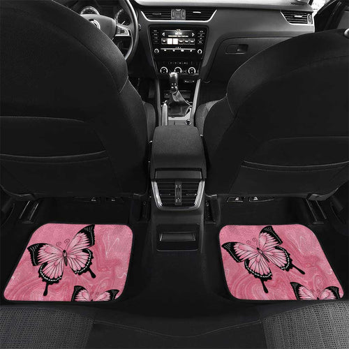Personalised Australia Breast Cancer Awareness Car Mats Pink Ribbon Butterfly Opal Pattern - Aussie Hoodie