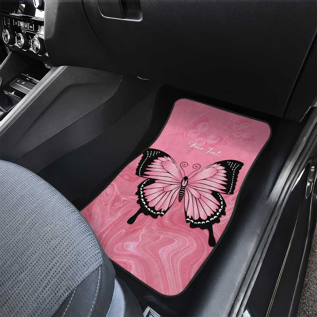 Personalised Australia Breast Cancer Awareness Car Mats Pink Ribbon Butterfly Opal Pattern - Aussie Hoodie