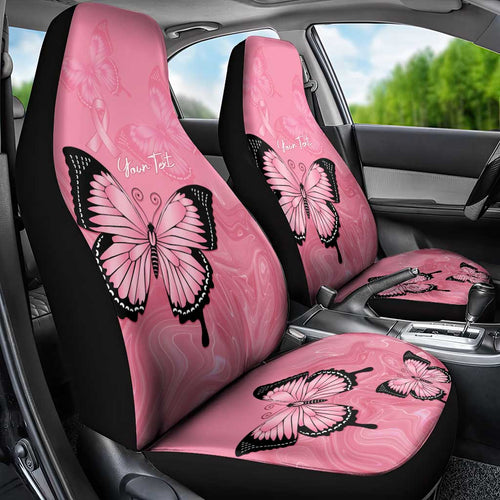 Personalised Australia Breast Cancer Awareness Car Seat Cover Pink Ribbon Butterfly Opal Pattern - Aussie Hoodie