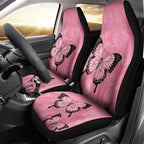 Personalised Australia Breast Cancer Awareness Car Seat Cover Pink Ribbon Butterfly Opal Pattern - Aussie Hoodie