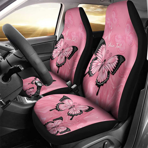 Personalised Australia Breast Cancer Awareness Car Seat Cover Pink Ribbon Butterfly Opal Pattern - Aussie Hoodie