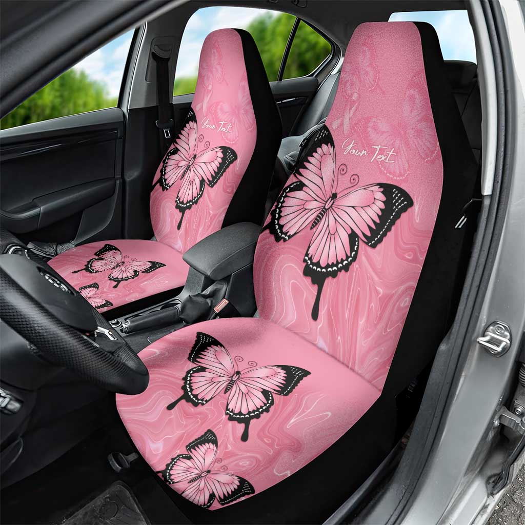 Personalised Australia Breast Cancer Awareness Car Seat Cover Pink Ribbon Butterfly Opal Pattern - Aussie Hoodie