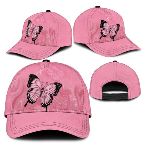 Australia Breast Cancer Awareness Classic Cap Pink Ribbon Butterfly Opal Pattern - Aussie Hoodie