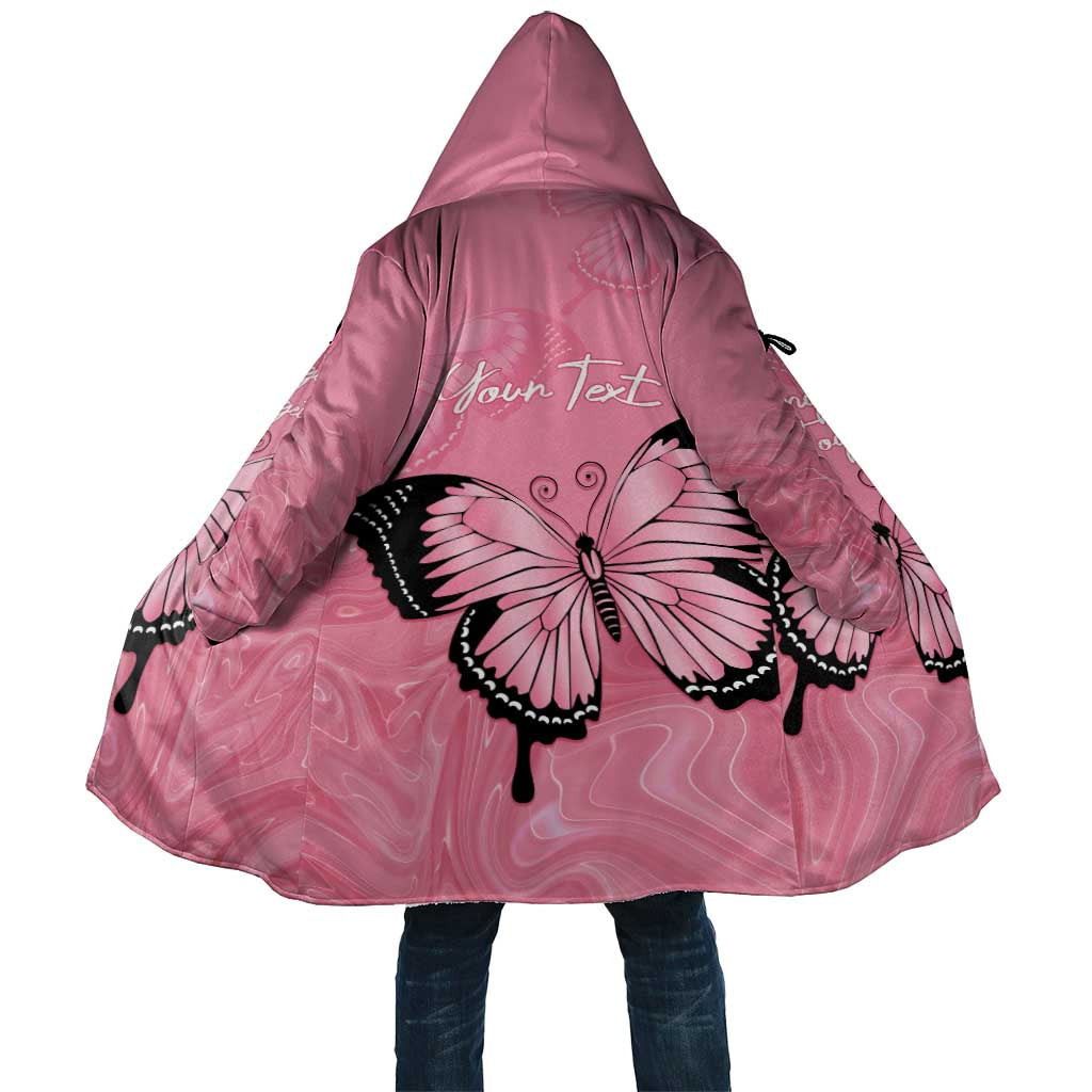 Personalised Australia Breast Cancer Awareness Cloak Pink Ribbon Butterfly Opal Pattern - Aussie Hoodie