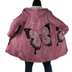 Personalised Australia Breast Cancer Awareness Cloak Pink Ribbon Butterfly Opal Pattern - Aussie Hoodie