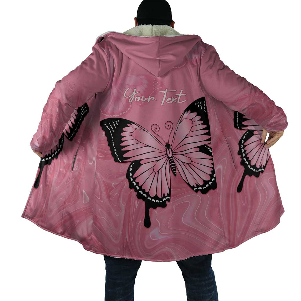 Personalised Australia Breast Cancer Awareness Cloak Pink Ribbon Butterfly Opal Pattern - Aussie Hoodie