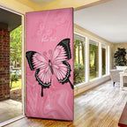 Personalised Australia Breast Cancer Awareness Door Cover Pink Ribbon Butterfly Opal Pattern - Aussie Hoodie
