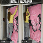 Personalised Australia Breast Cancer Awareness Door Cover Pink Ribbon Butterfly Opal Pattern - Aussie Hoodie