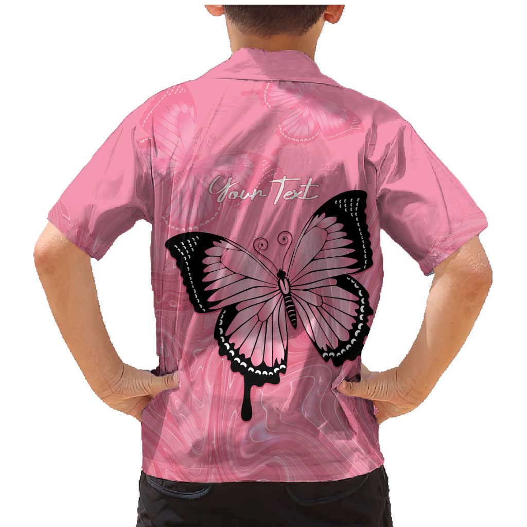Personalised Australia Breast Cancer Awareness Family Matching Mermaid Dress and Hawaiian Shirt Pink Ribbon Butterfly Opal Pattern - Aussie Hoodie