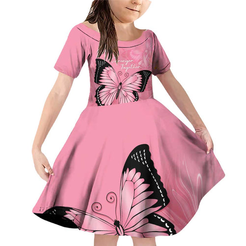 Personalised Australia Breast Cancer Awareness Family Matching Off Shoulder Short Dress and Hawaiian Shirt Pink Ribbon Butterfly Opal Pattern - Aussie Hoodie