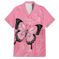 Personalised Australia Breast Cancer Awareness Family Matching Off Shoulder Short Dress and Hawaiian Shirt Pink Ribbon Butterfly Opal Pattern - Aussie Hoodie