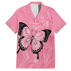 Personalised Australia Breast Cancer Awareness Family Matching Off Shoulder Short Dress and Hawaiian Shirt Pink Ribbon Butterfly Opal Pattern - Aussie Hoodie