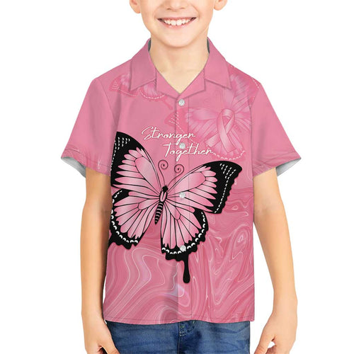 Personalised Australia Breast Cancer Awareness Family Matching Puletasi and Hawaiian Shirt Pink Ribbon Butterfly Opal Pattern - Aussie Hoodie