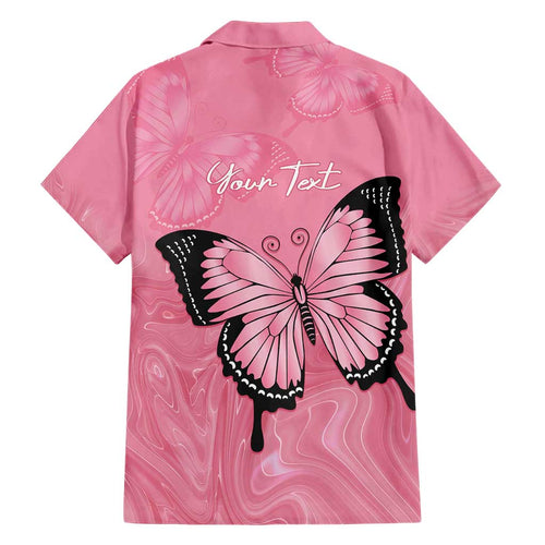 Personalised Australia Breast Cancer Awareness Family Matching Short Sleeve Bodycon Dress and Hawaiian Shirt Pink Ribbon Butterfly Opal Pattern - Aussie Hoodie