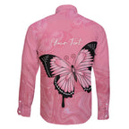 Personalised Australia Breast Cancer Awareness Family Matching Tank Maxi Dress and Hawaiian Shirt Pink Ribbon Butterfly Opal Pattern - Aussie Hoodie