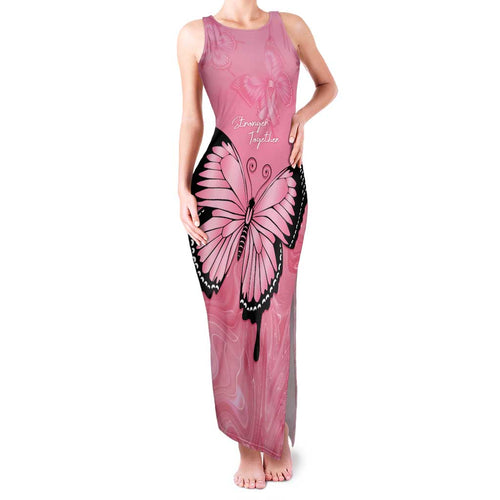 Personalised Australia Breast Cancer Awareness Family Matching Tank Maxi Dress and Hawaiian Shirt Pink Ribbon Butterfly Opal Pattern - Aussie Hoodie