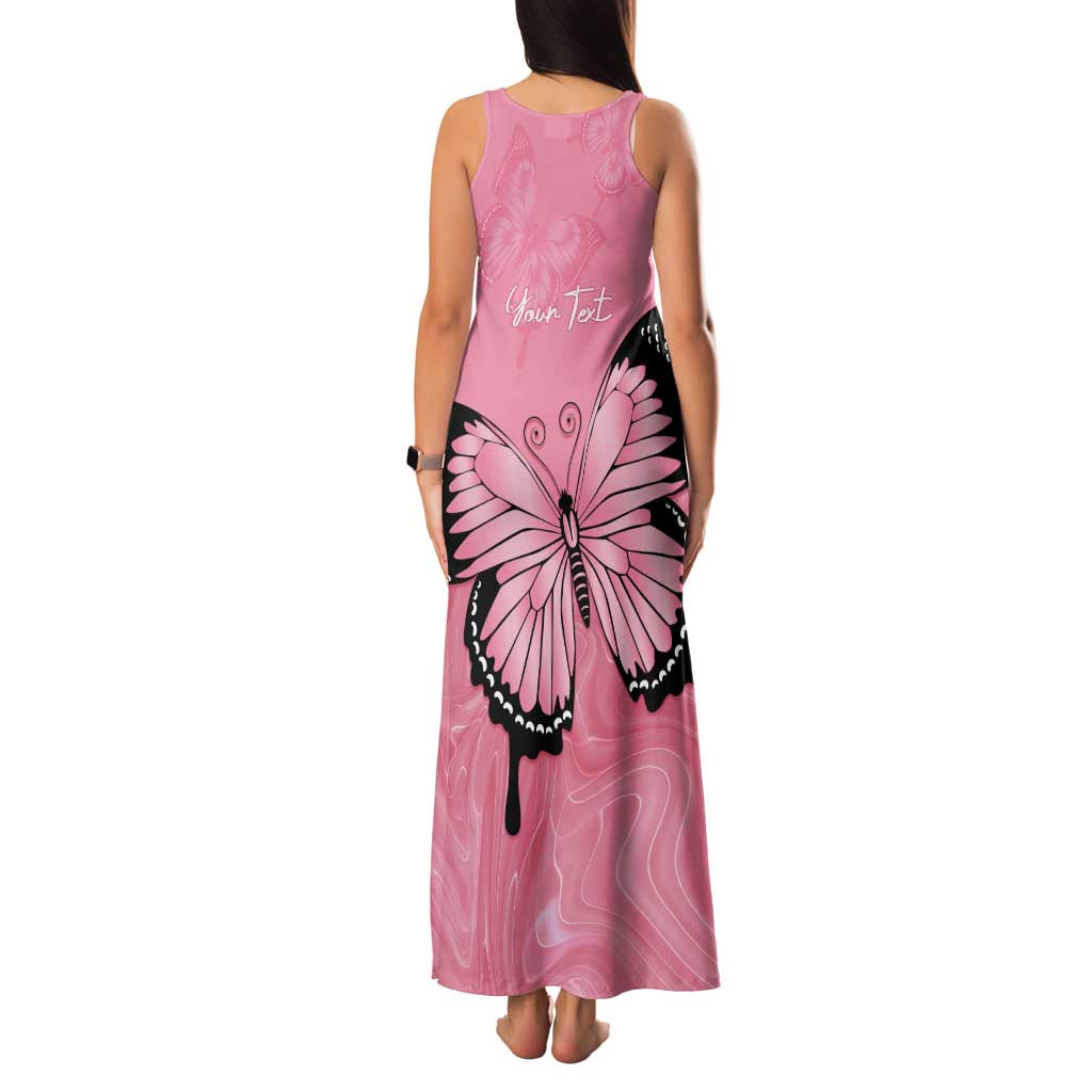 Personalised Australia Breast Cancer Awareness Family Matching Tank Maxi Dress and Hawaiian Shirt Pink Ribbon Butterfly Opal Pattern - Aussie Hoodie