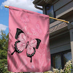Personalised Australia Breast Cancer Awareness Garden Flag Pink Ribbon Butterfly Opal Pattern - Aussie Hoodie