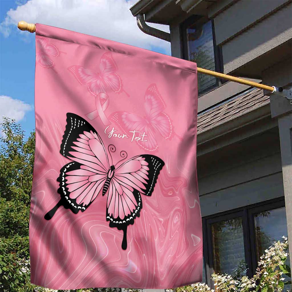 Personalised Australia Breast Cancer Awareness Garden Flag Pink Ribbon Butterfly Opal Pattern - Aussie Hoodie